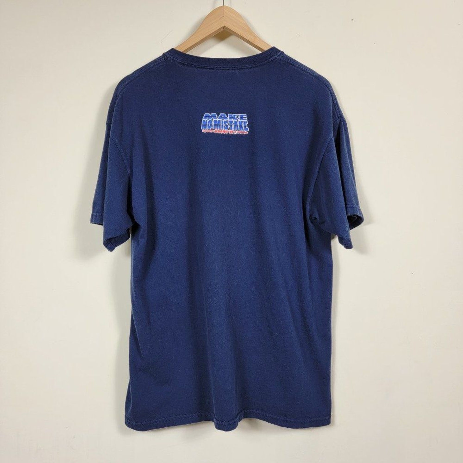 Gildan Cotton Graphic T Shirt Mens Size L Navy Blue Fisherman Make No Mistake gallery