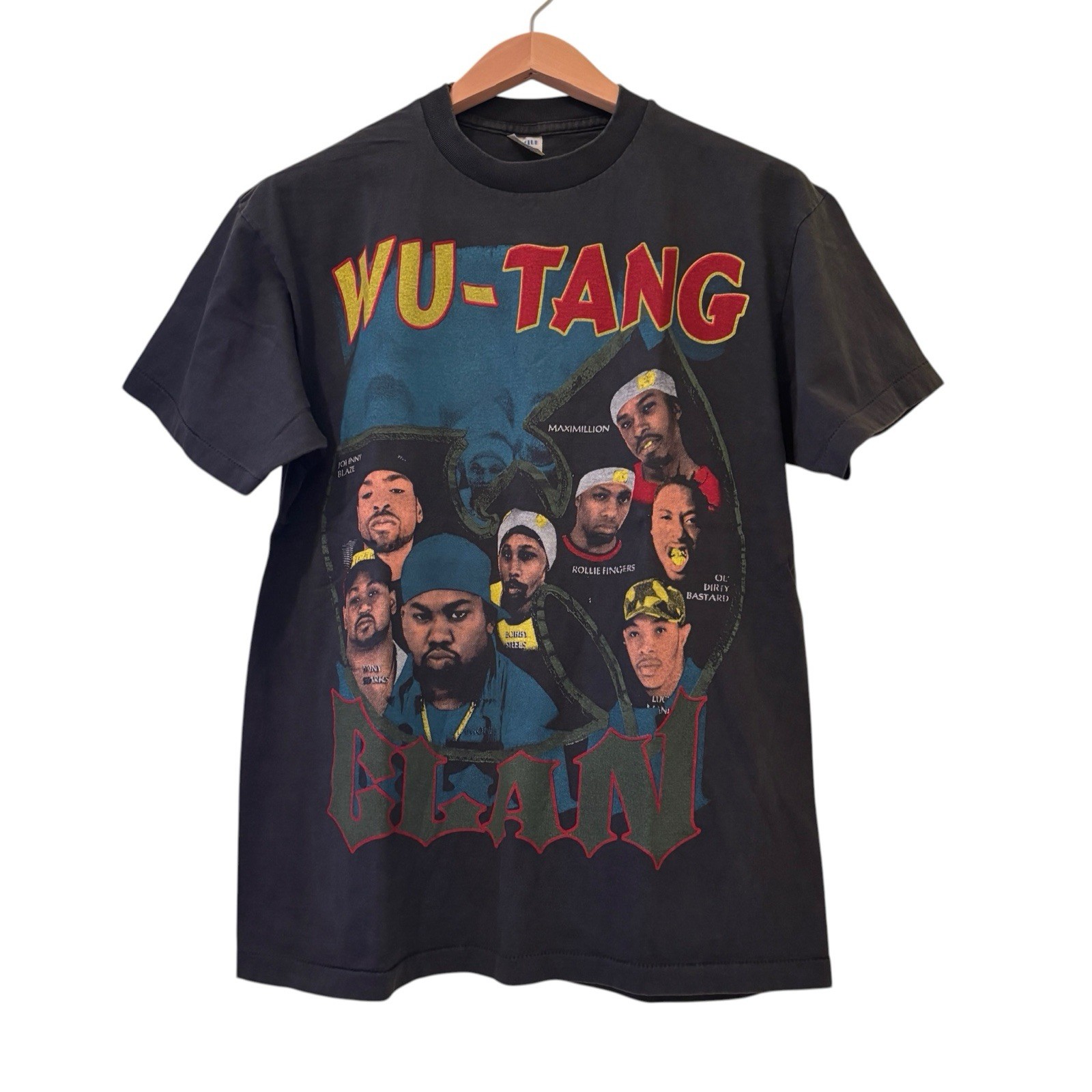 Vintage Wu-Tang Clan Raekwon Ice Cream Fire Exit Faded Black L T-Shirt REPRINT