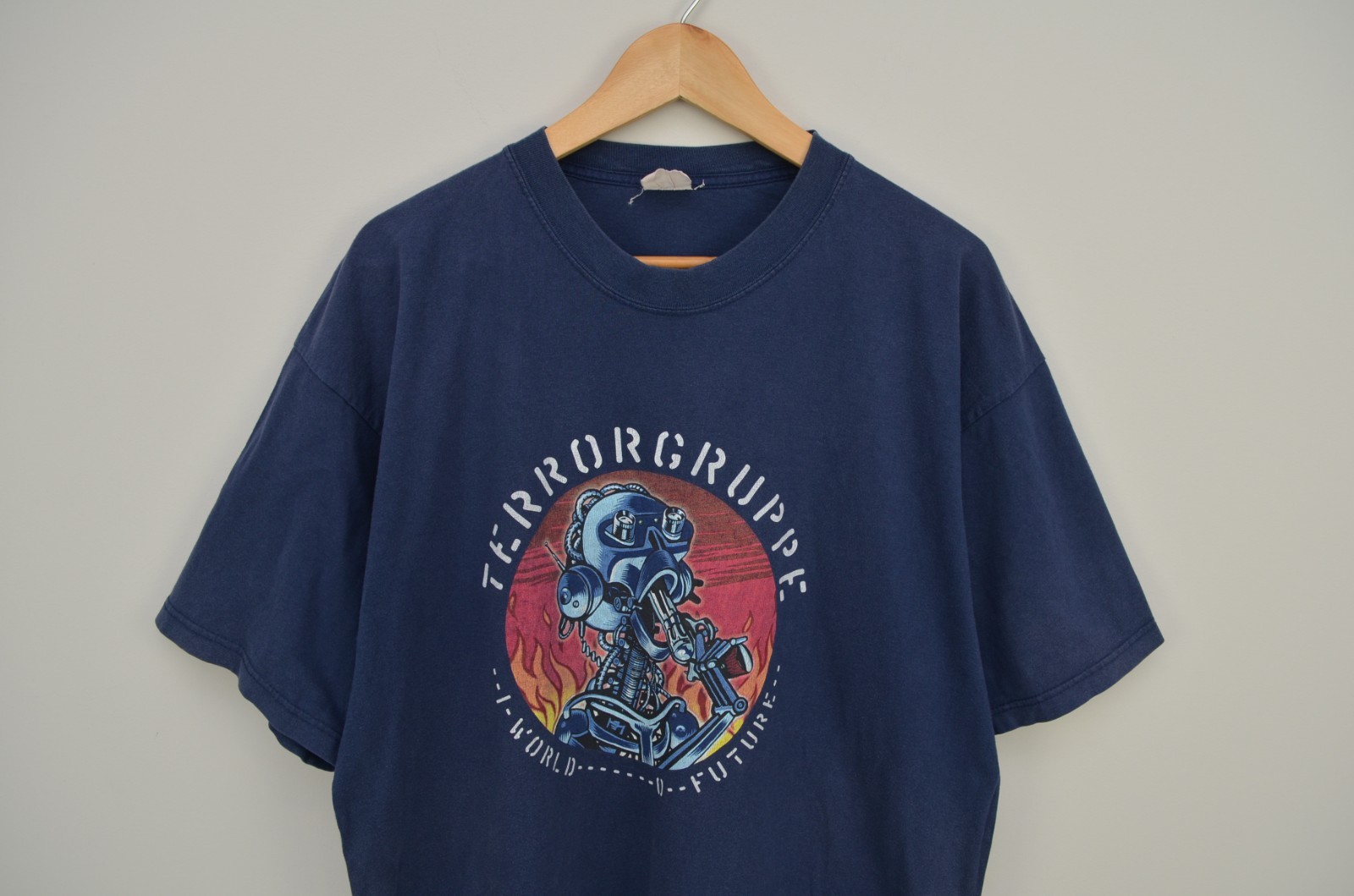 Vintage Terrorgruppe 1 World 0 Future Punk Rock Band Cotton T-Shirt Size XL gallery