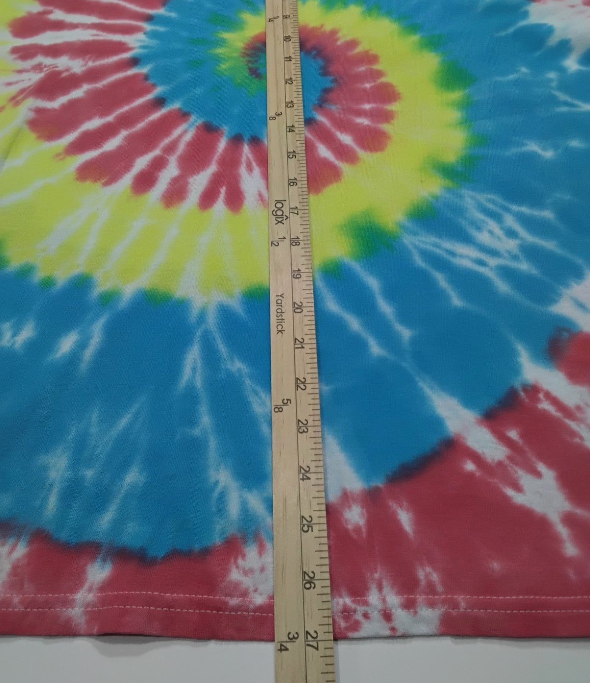 New Tie Dye Men's T-Shirt Yellow Blue Adult Large Multicolor Summer Spiral gallery