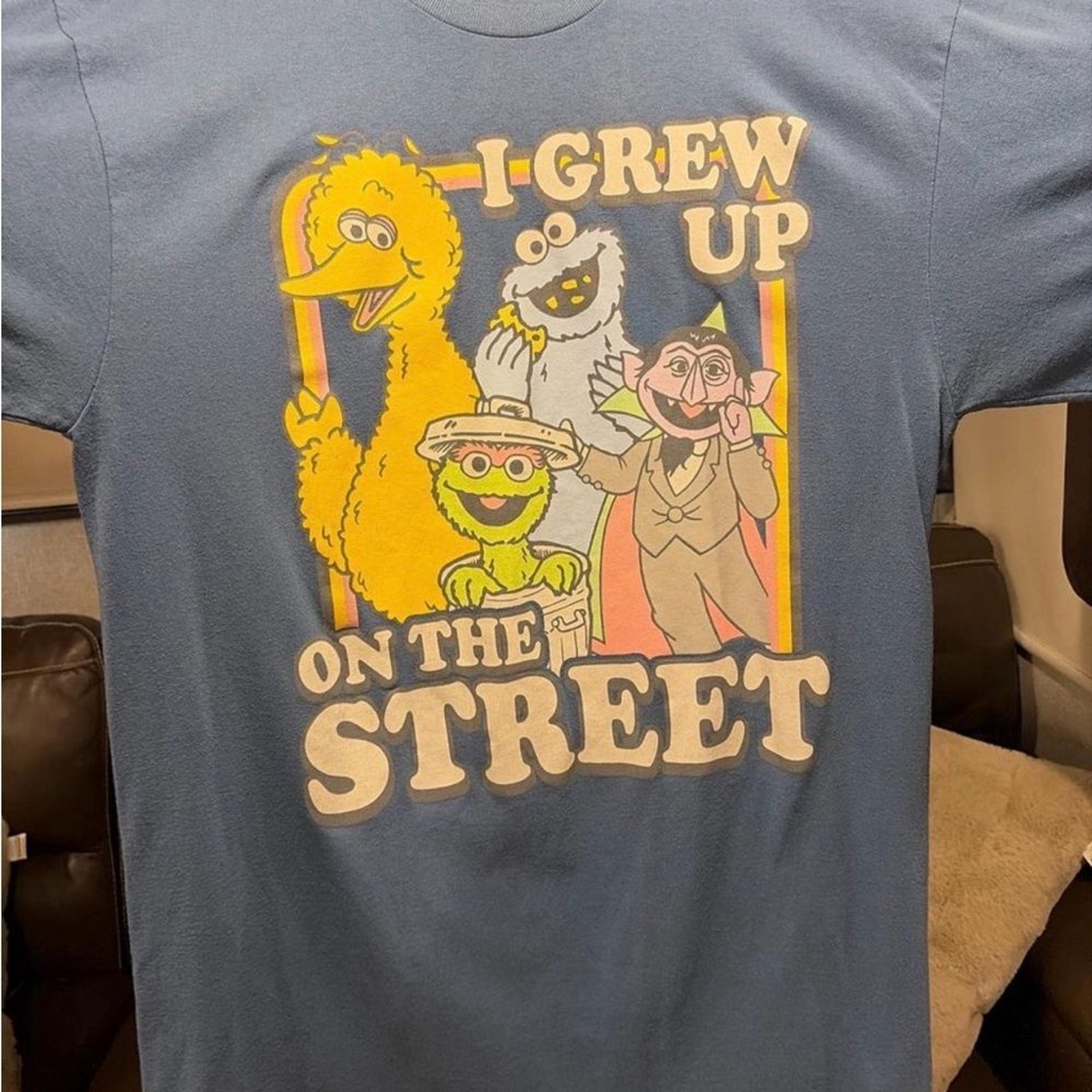 Men’s Sesame Street Graphic Tee – Blue “I Grew Up On The Street”