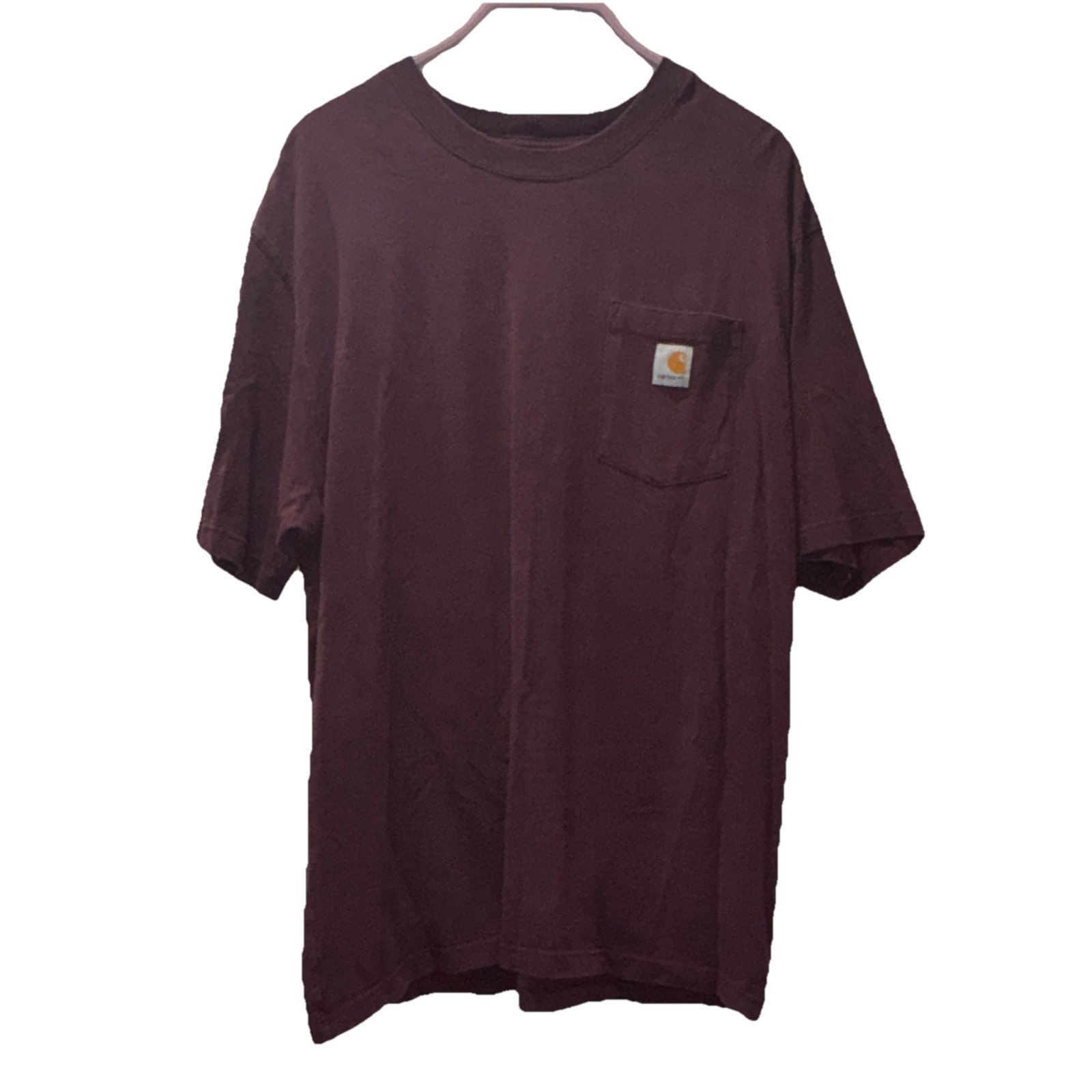 Carhartt K87 Men’s XL Loose Fit Pocket Crew Neck Short Sleeve T-Shirt Burgundy