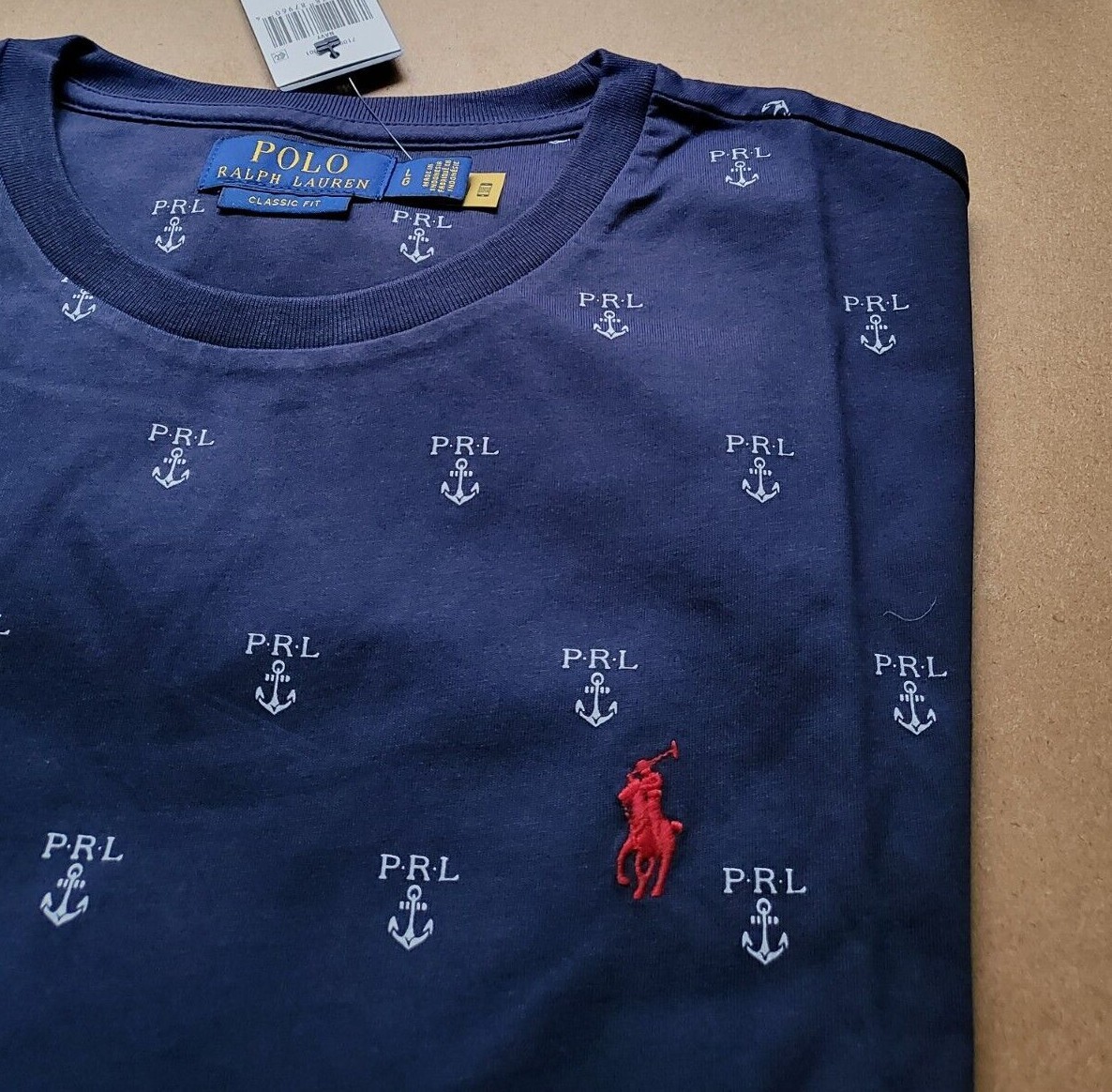 Men`s POLO RALPH LAUREN crew neck T-shirt Classic Fit Size L XL 2XL Navy Blue gallery