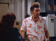 Seinfeld Cosmo Kramer Lobster Cabana Vacation Button Down Shirt White