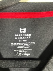 Bleecker & Mercer Men’s Black Front Zipper W/ Red Insert Tee Shirt 2XL Retro