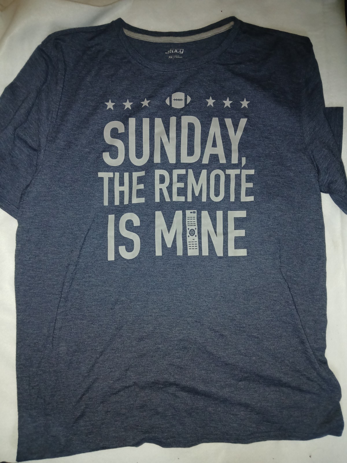 BCG Men’s XL Blue Graphic Print T-Shirt Crew Neck Short Sleeve "Remote Is Mine" gallery
