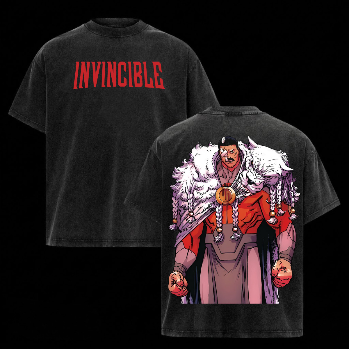 Invincible Shirt Grand Regent Thragg Battle Beast Skin Acid Wash Comics Tee gallery