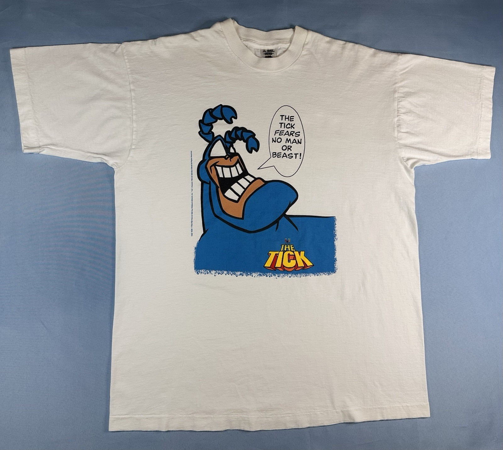 Vtg 1995 The Tick T Shirt XL Fox Kids Promo Graphic Tee White gallery