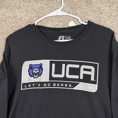 Russell Athletic UCA Bears Unisex Long Sleeve Black T-Shirt Size XL