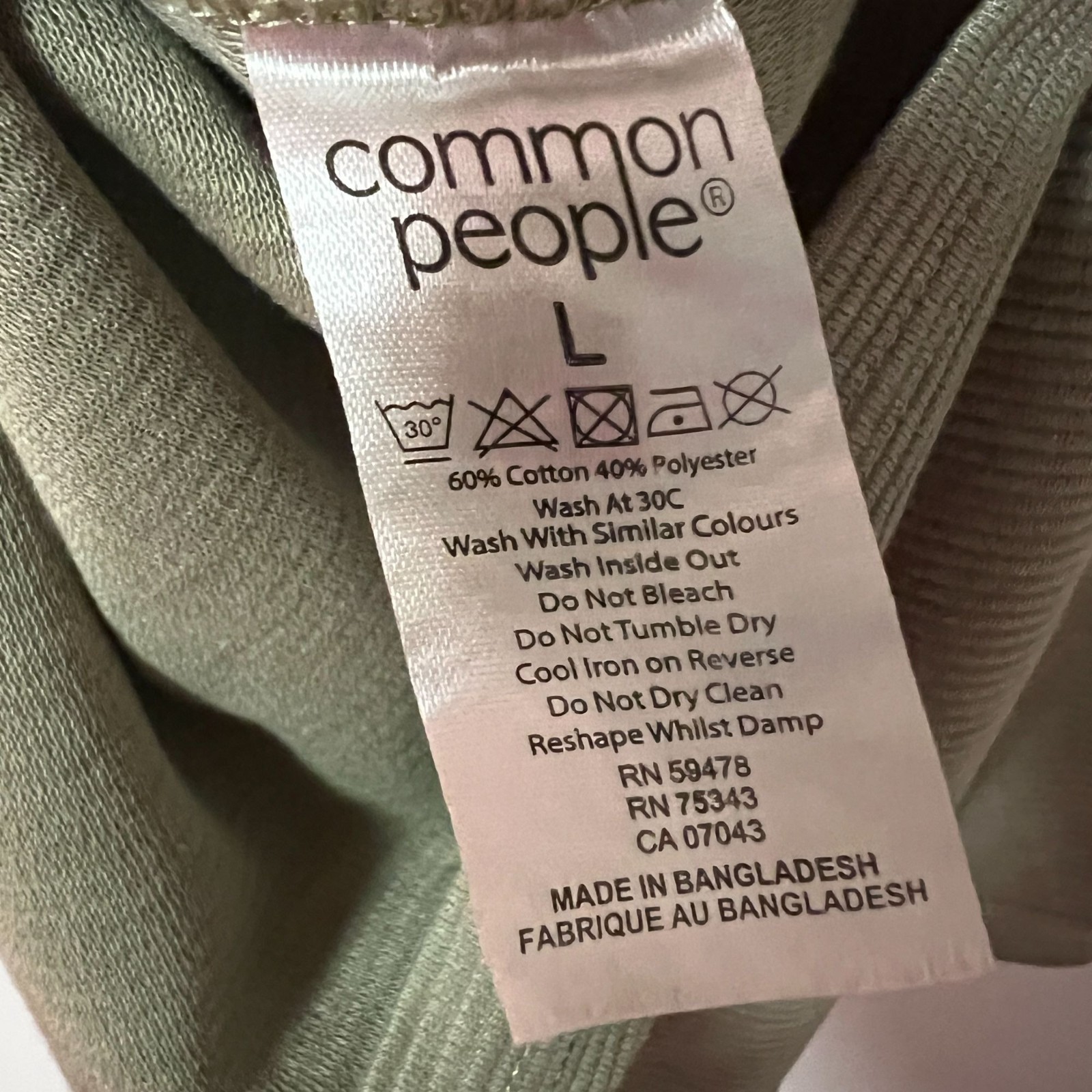 Common People Mens Ottomon Woven Shirt Top Crew Neck LARGE Sage Green gallery