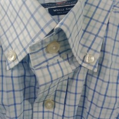 Vineyard Vines White Blue Checkered Long Sleeve Men L/XL Button Up Shirt A131