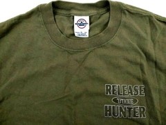 “Release The Hunter” Bowhunter Men’s 100% Cotton Green T Shirt Size Medium