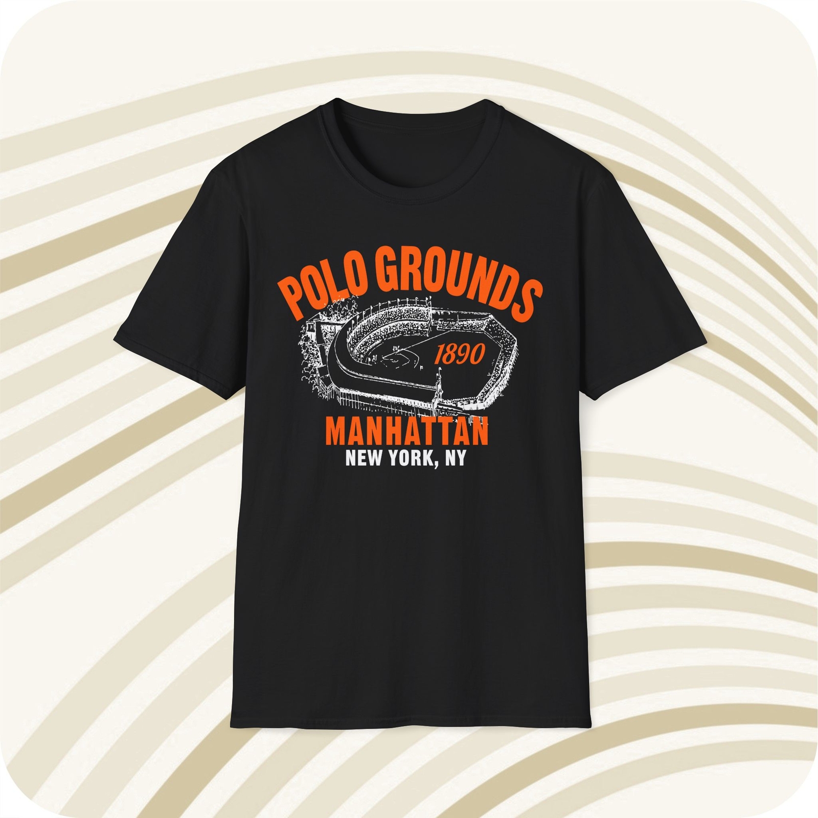Throwbackmax Polo Grounds 1890 Classic Cut Baseball T-Shirt - New York Giants gallery