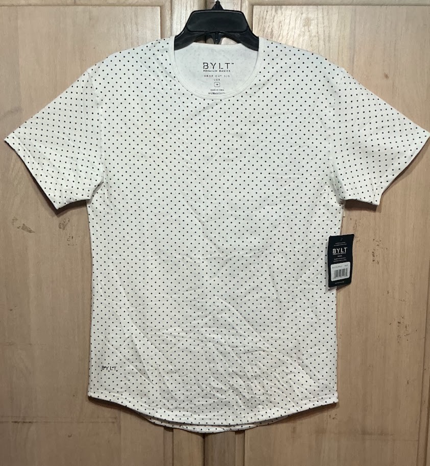 BYLT Premium Basics Drop Cut Short Sleeve Lux White T-Shirt Men’s Medium *NEW*