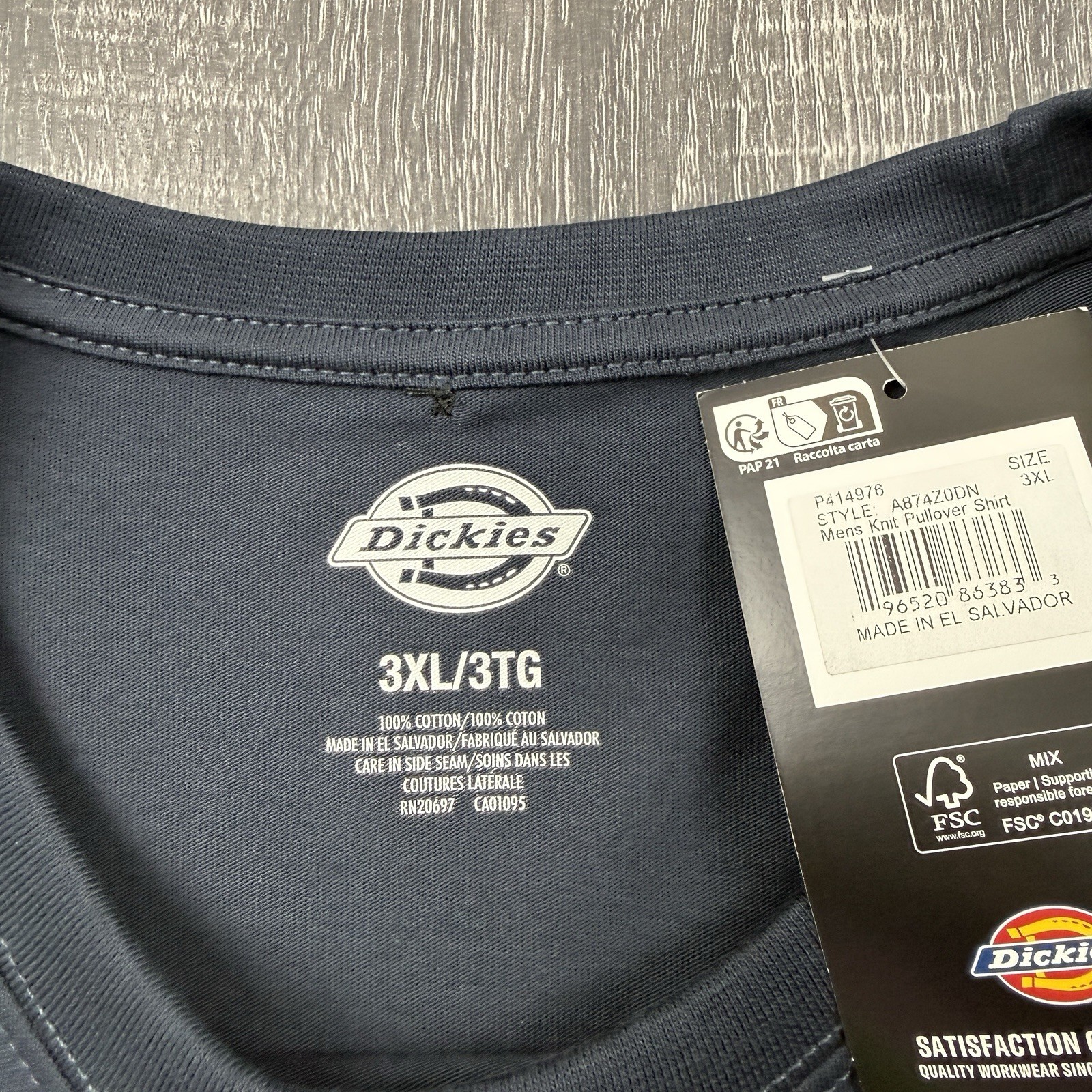 Dickies Dark Navy Double Sided T-Shirt Men's Size 3XL NWT Style A874Z0DN READ! gallery