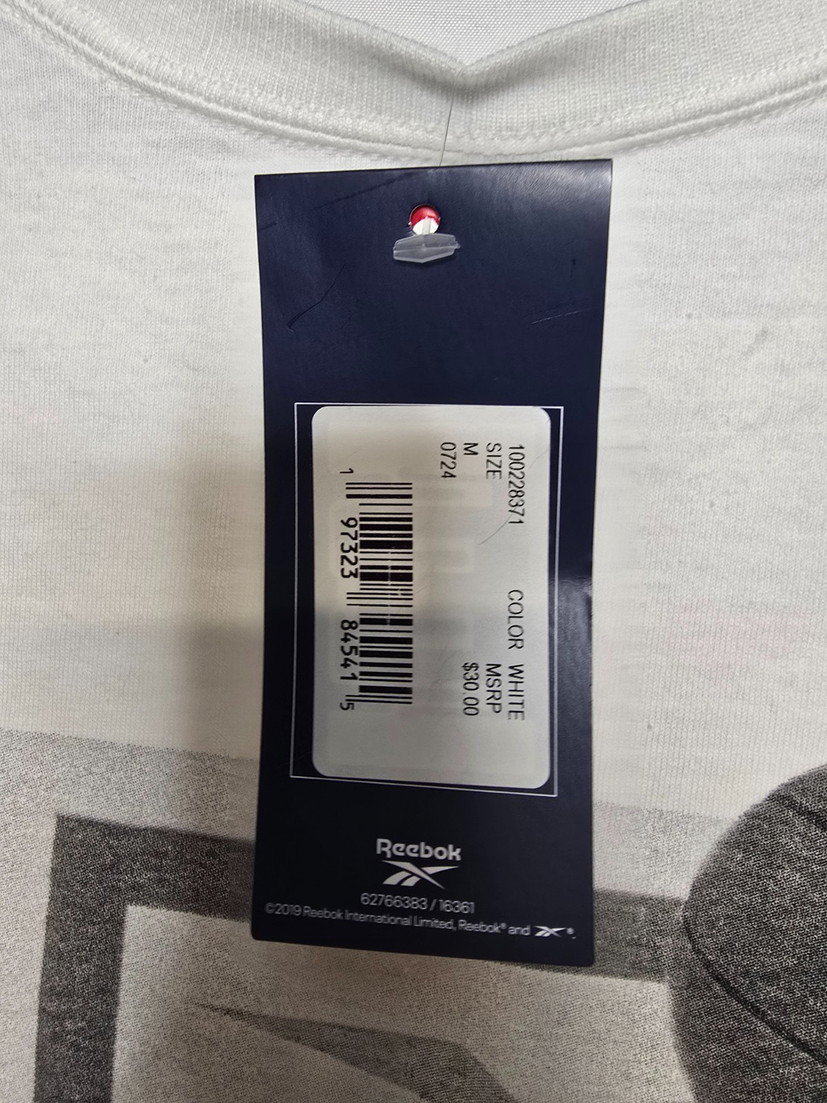 NWT Reebok Mens White Cotton Short Sleeve Game Win Logo Graphic T-Shirt Size M gallery