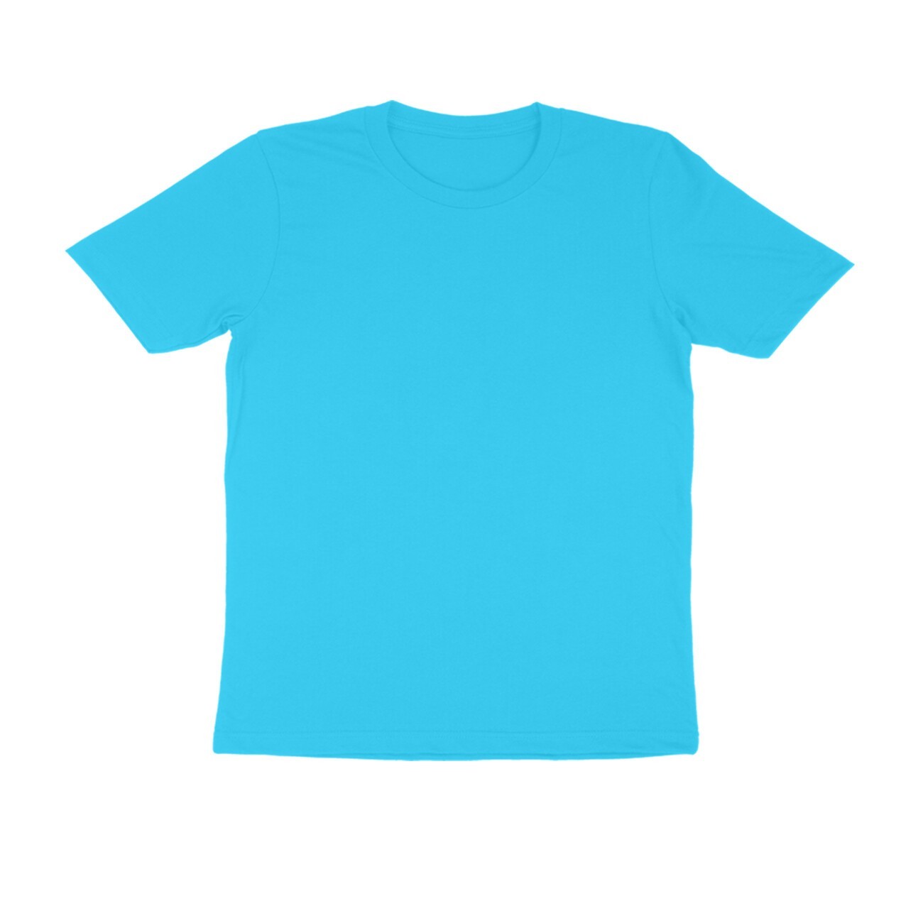 Round Neck Sky Blue Color Mix Size Half Sleeve Casual Wear T shirt For Men