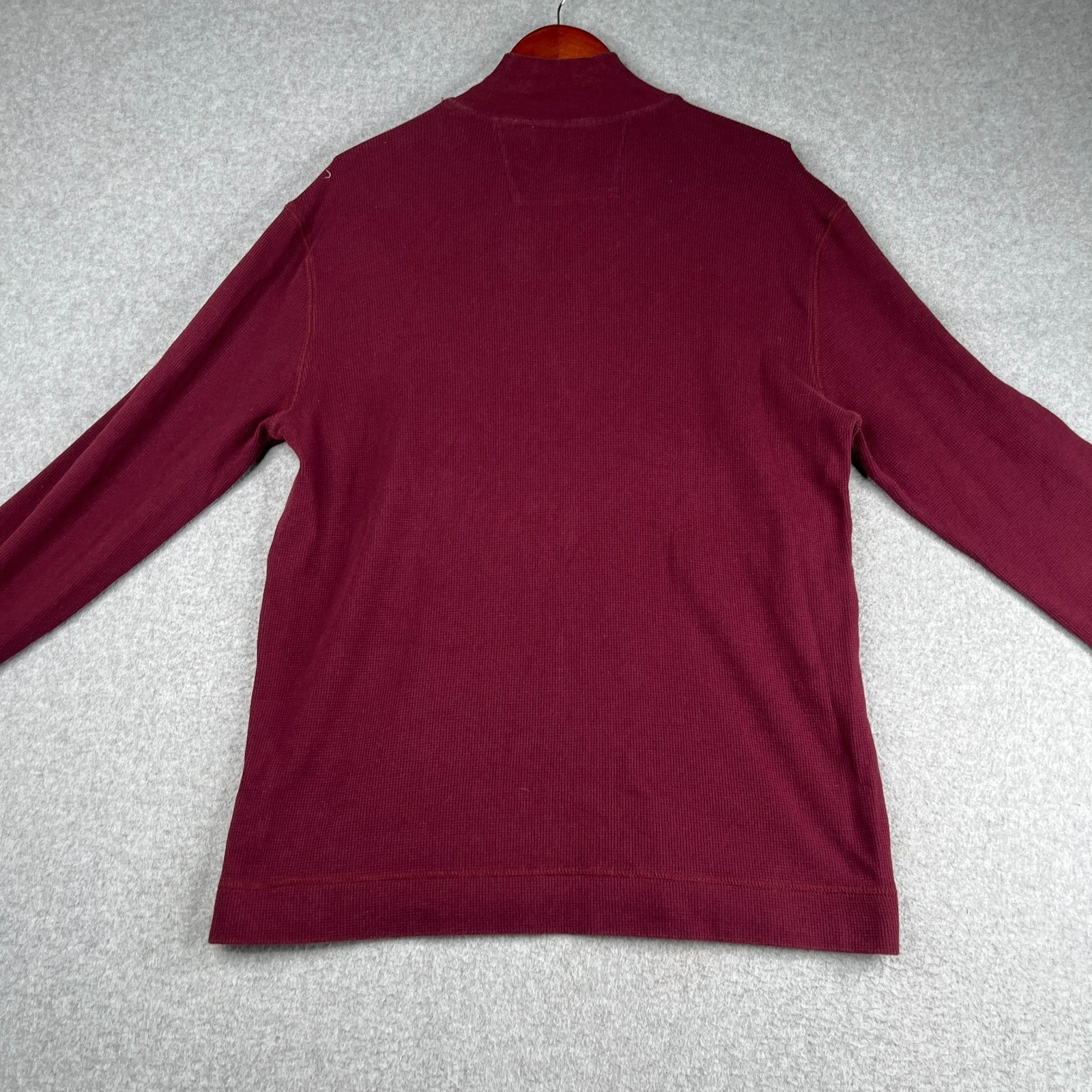 Banana Republic Henley Shirt Waffle Knit 1/2 Zip Burgundy Long Sleeve Pullover L gallery