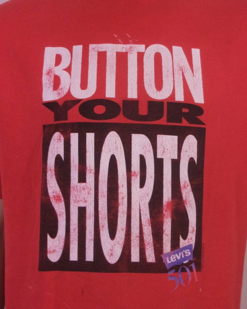 vintage 80s 90s single stitch Levis 501 Button Your Shorts T-Shirt Fly sz XL