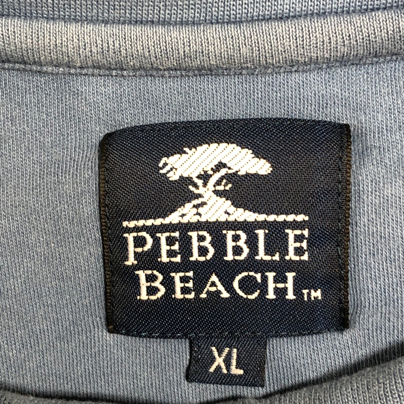Pebble Beach Mock Neck Shirt Mens XL Blue Long Sleeve Cotton Golf Tee 1026 gallery