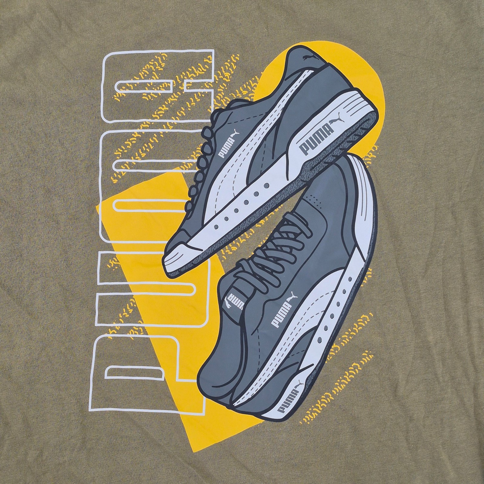 PUMA Graphic T-Shirt Medium Green Men's 100% Cotton Casual Style gallery