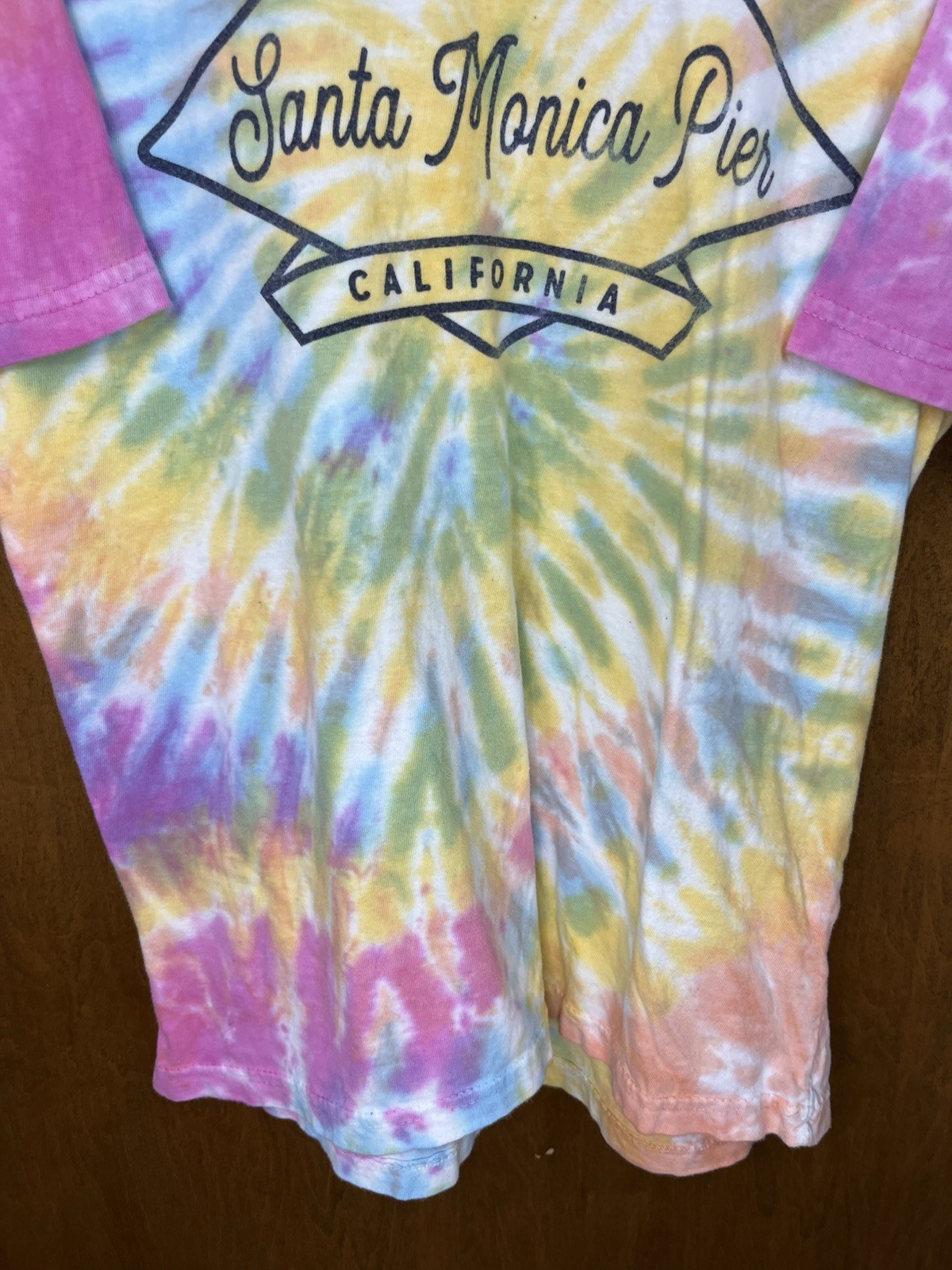 Vintage Santa Monica California Pier T Shirt Tie Dye Unisex Adult Size Small gallery