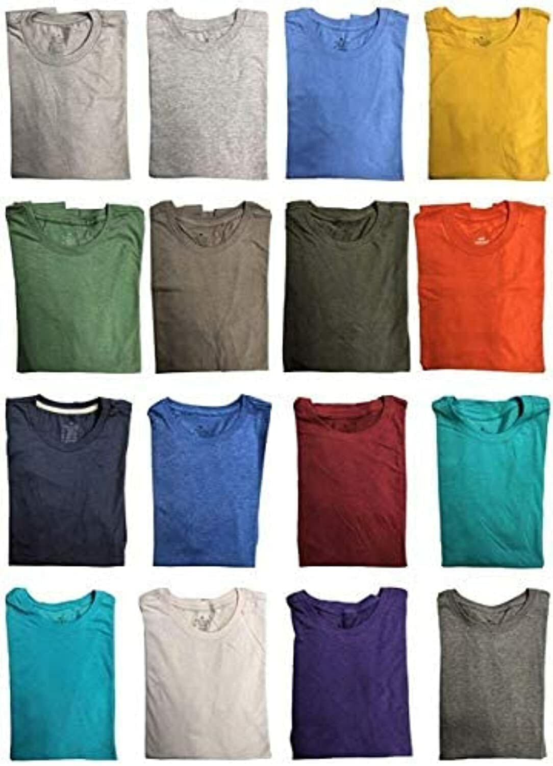 BILLIONHATS 36 Pack Mens Cotton Short Sleeve Lightweight T-Shirts,Bulk Crew Tees gallery