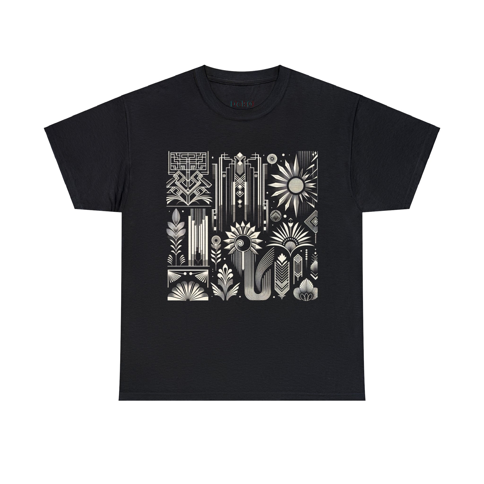 Unisex Adult T Shirt Designer Monochrome Art Deco Pattern Geometric Vintage Vibe gallery
