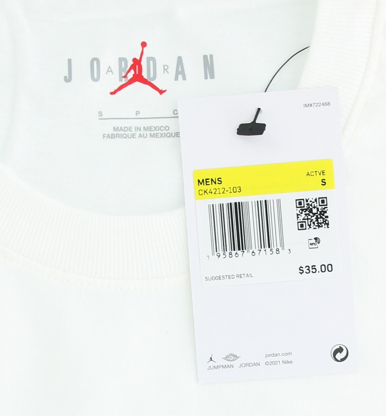 Nike Men's Air Jordan T-Shirt CK4212, 100% Cotton Jordan Air Wordmark T-Shirt gallery