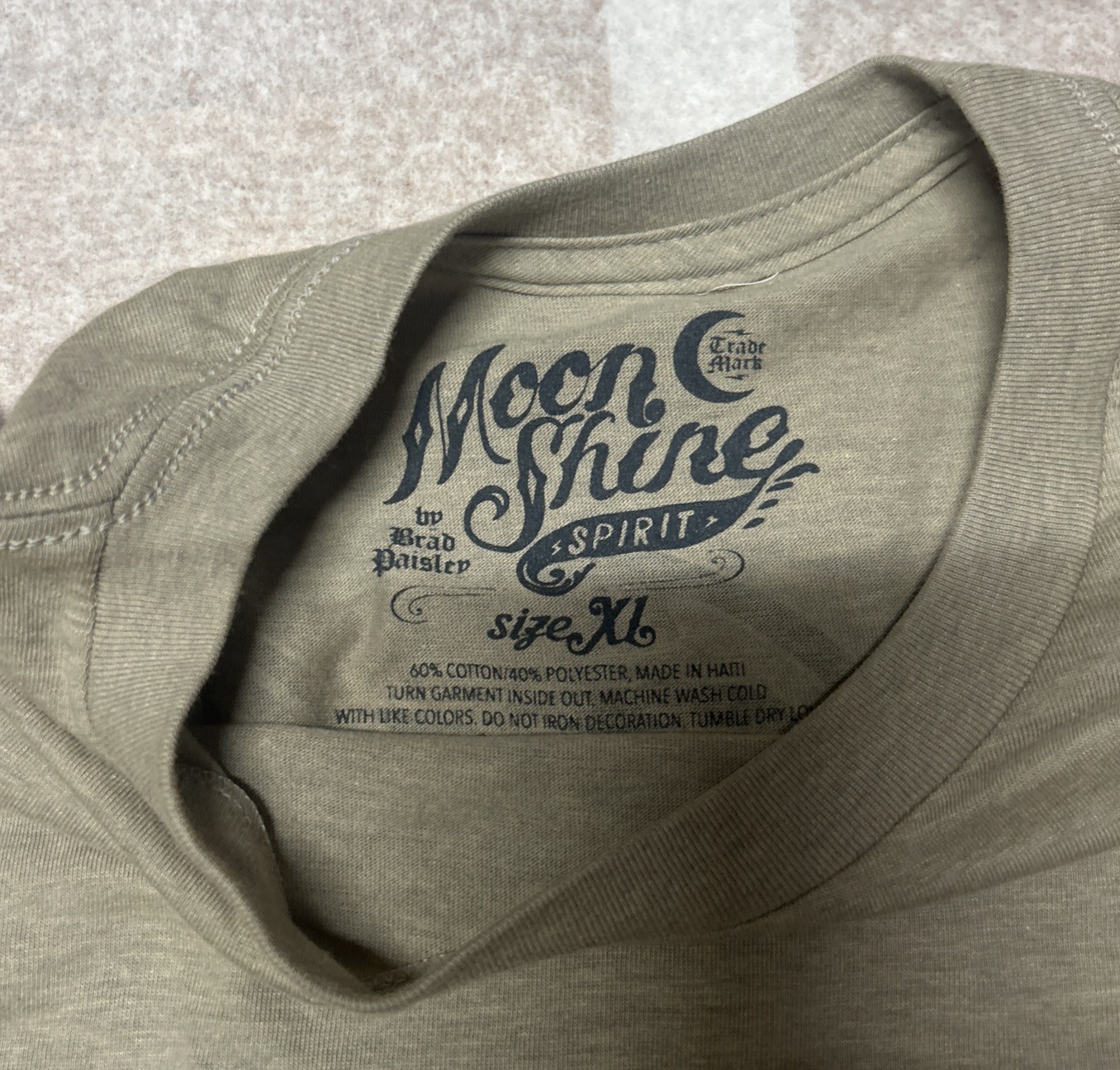 NWT El Gallo Men’s Brad Paisley Moon Shine Spirit T-shirt TAN XL gallery