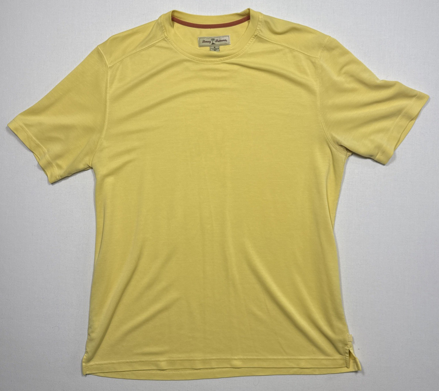 Tommy Bahama Shirt Men’s M Yellow Tencel Lyocell Tee Shirt Crewneck