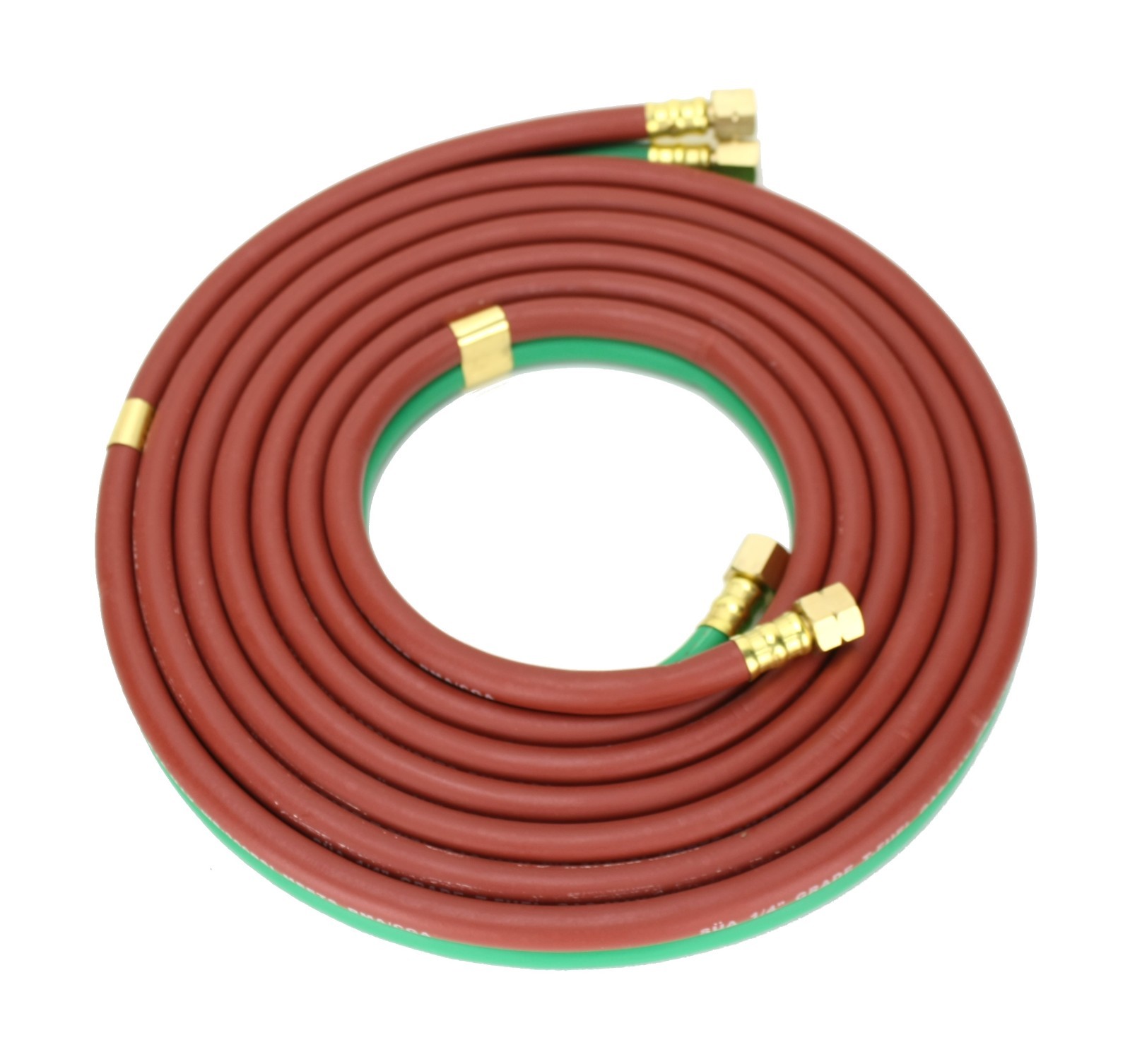 15 FEET Grade “T”- 1/4″ OxyFuel Welding & Cutting Twin Hose with BB Fittings SÜA