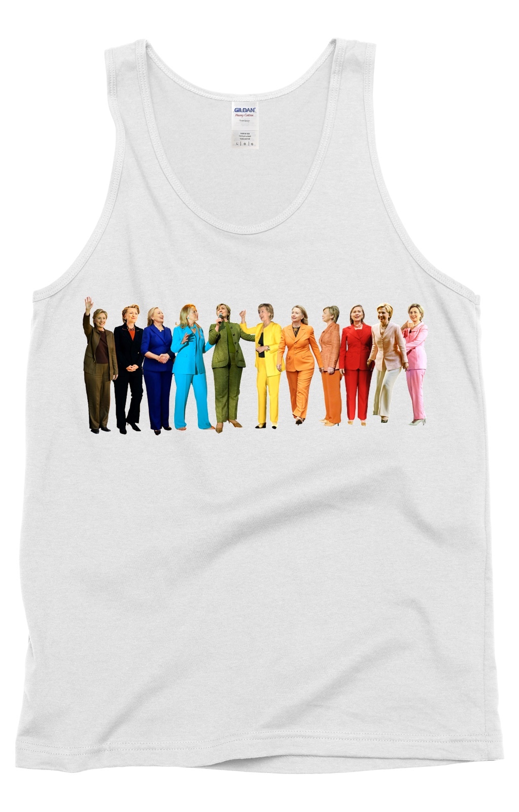 Hillary Clinton Pantsuit Rainbow Tank Top Gay Pride Shirt - S M L XL 2X 3X gallery