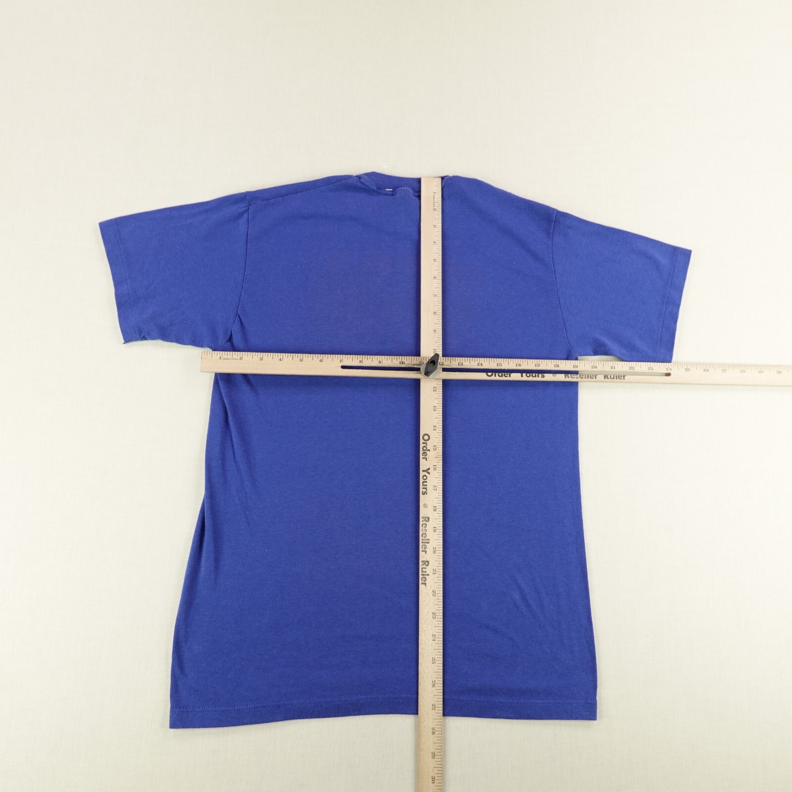 Vintage Peacock Papers Shirt Mens Large Blue Aged to Perfection Stedman 80s USA gallery