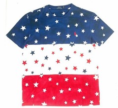 Polo Ralph Lauren Crew Neck Modern Classic-Fit T-Shirt Mens RED WHITE BLUE STARS