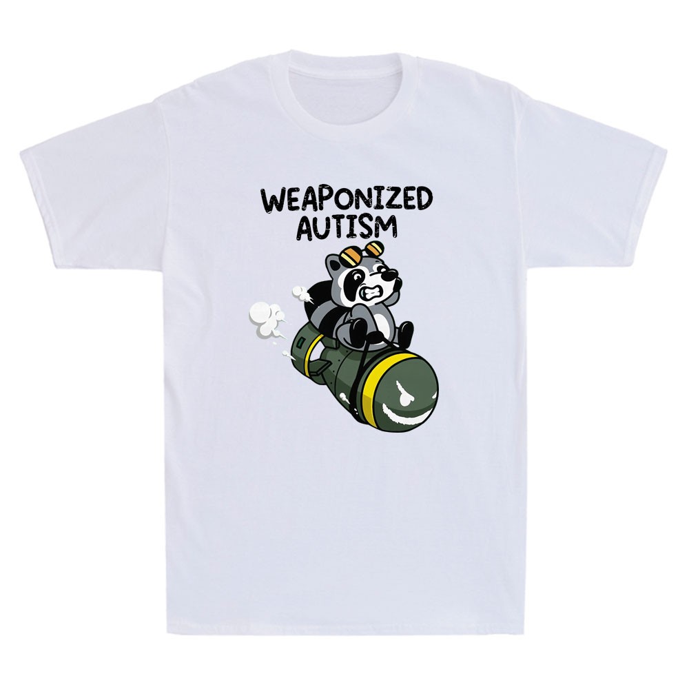 Weaponized Autism Raccoon Funny Graphic Humor Saying Joke Vintage Men's T-Shirt gallery