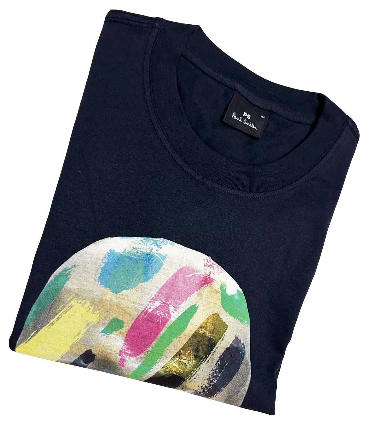 PAUL SMITH DEEP NAVY T-SHIRT / TOP 100% ORGANIC COTTON SKULL PRINT NWT SZ- L gallery