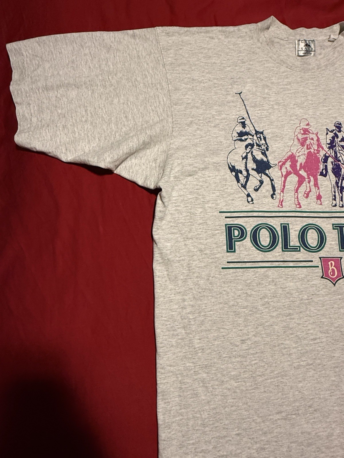 VTG 90s Galt Sand Polo Team Graphic Tshirt XL Gray Heather Made In USA gallery