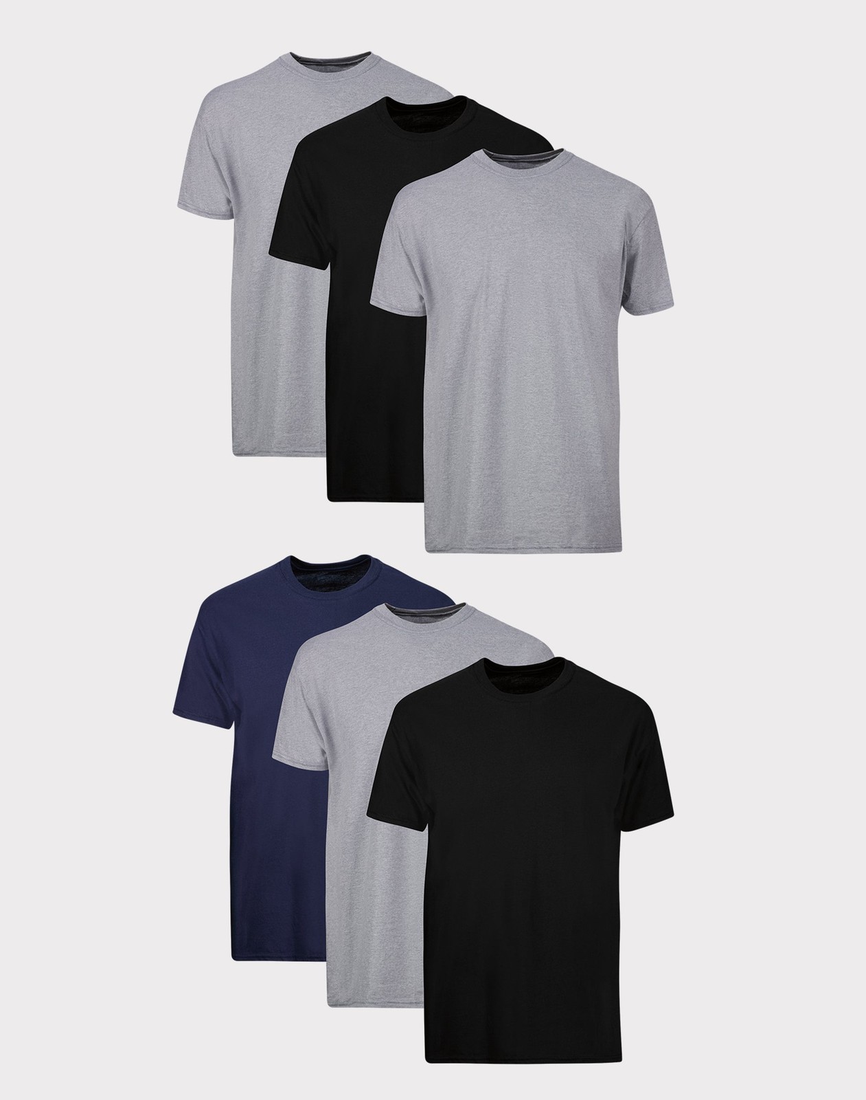 Hanes T-Shirt 6-Pack Men’s ComfortSoft TAGLESS Crewneck Short Sleeve Tee Value