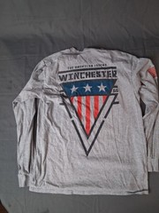 Winchester The American Legend Long Sleeve T-Shirt Men’s Size M Gray Patriotic