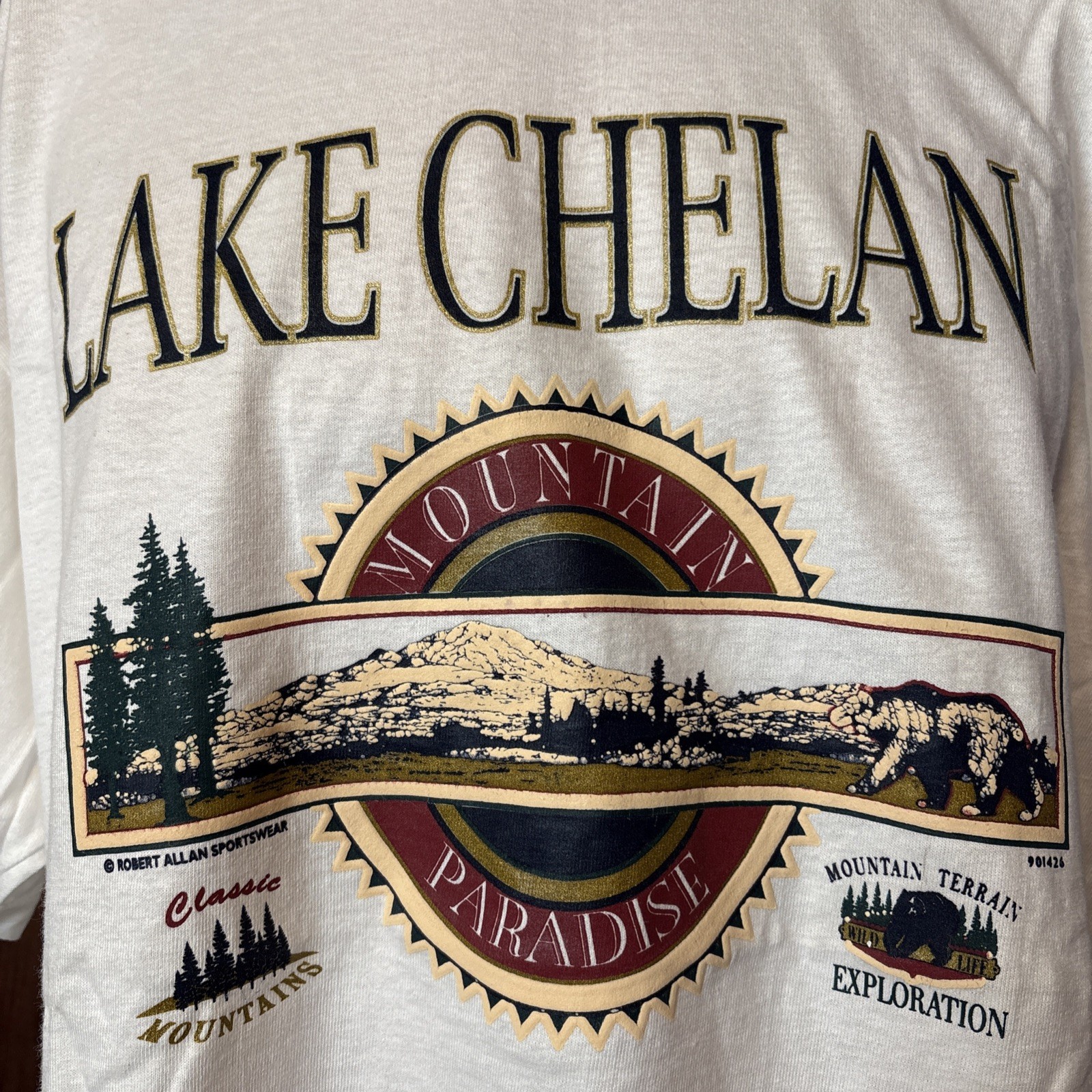 NWT Vintage 90’s Lake Chelan Robert Allan Sportswear Mountain Paradise Shirt L gallery