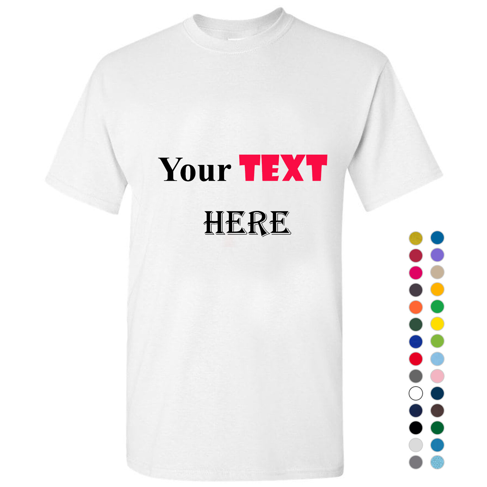 Personalised Customised Mens Custom Printed T-Shirt Text Printing Tee Top