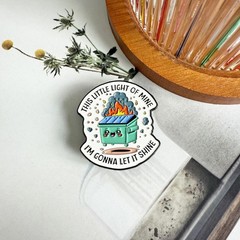 Funny Dumpster Fire Enamel Pin Cartoon Alloy Burning Trash Can Badge Pin for …