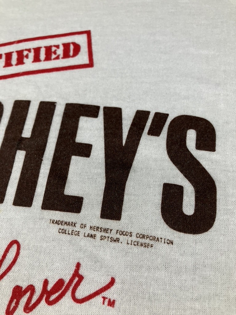 Vintage Hersheys Shirt Mens XL White Certified Chocolate Lover Candy Promo 90s gallery