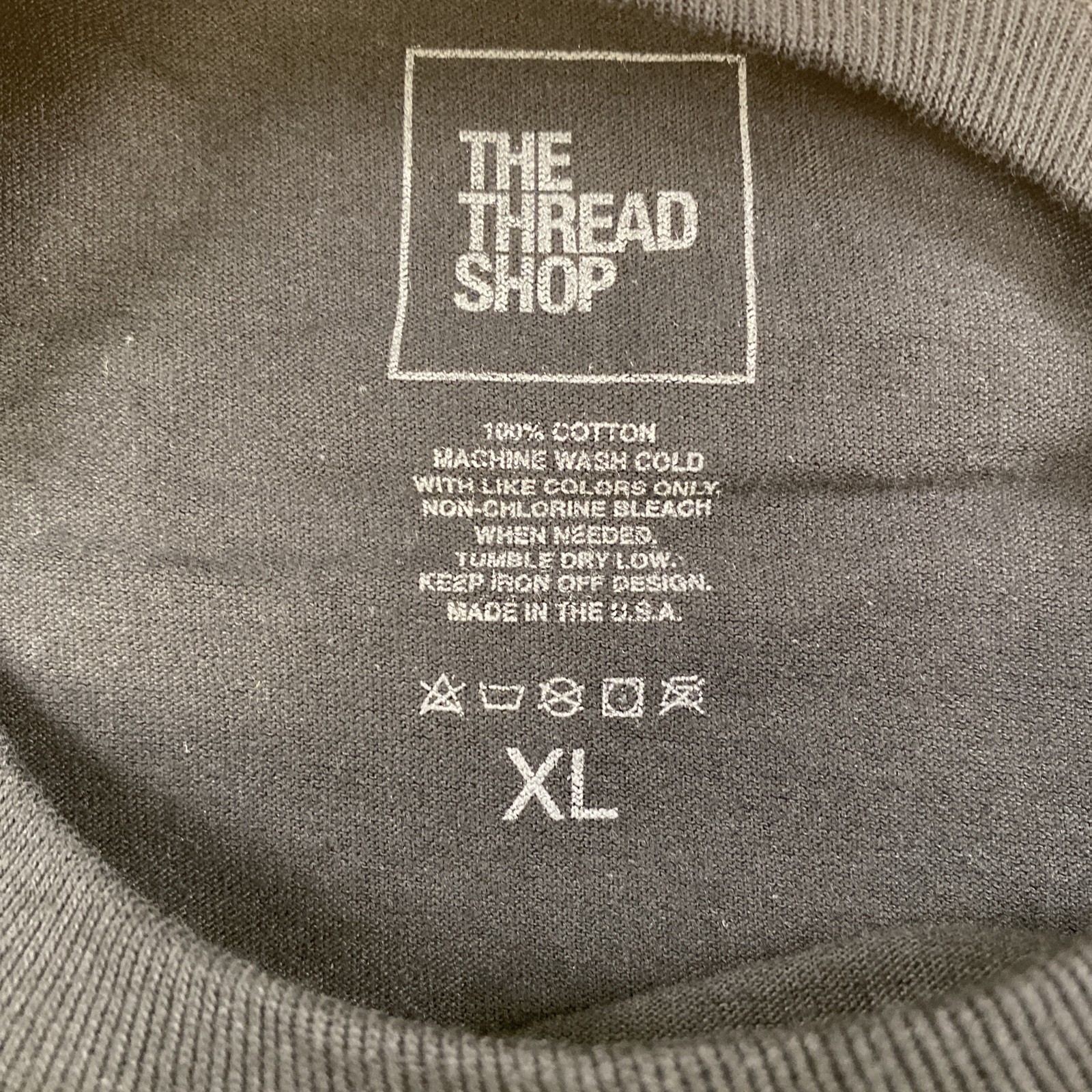the thread shop shirt mens xl black long sleeve graphic tee spell out text gallery