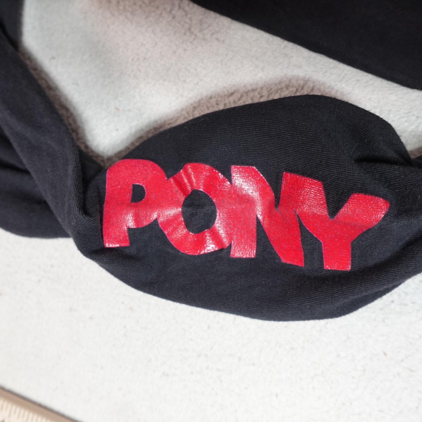 Vintage Pony Shirt Mens Medium Black Red V Long Sleeve Logo Graphic Chevron Tee gallery