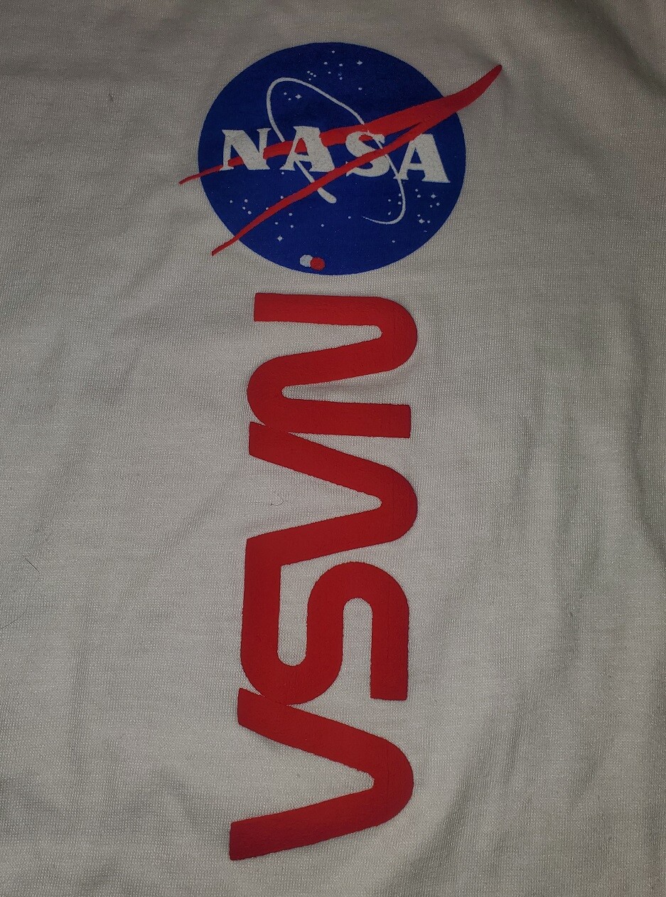 NASA Rare 100% Cotton White Soft Tagless Short Sleeve T-Shirt Slightly Imperfect gallery