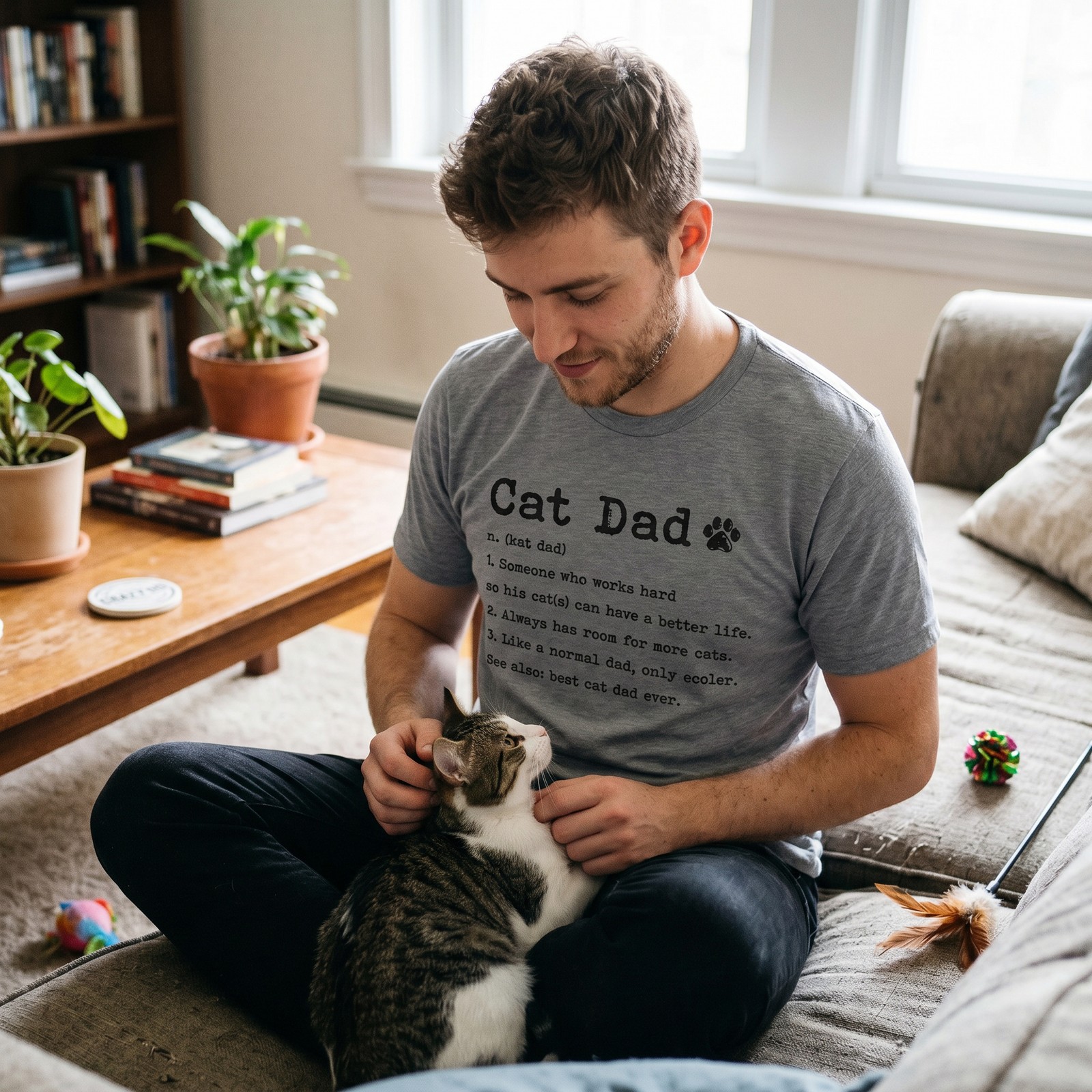 Mens Cat Dad Definition T Shirt Funny Father's Day Pet Kitty Animal Lover gallery