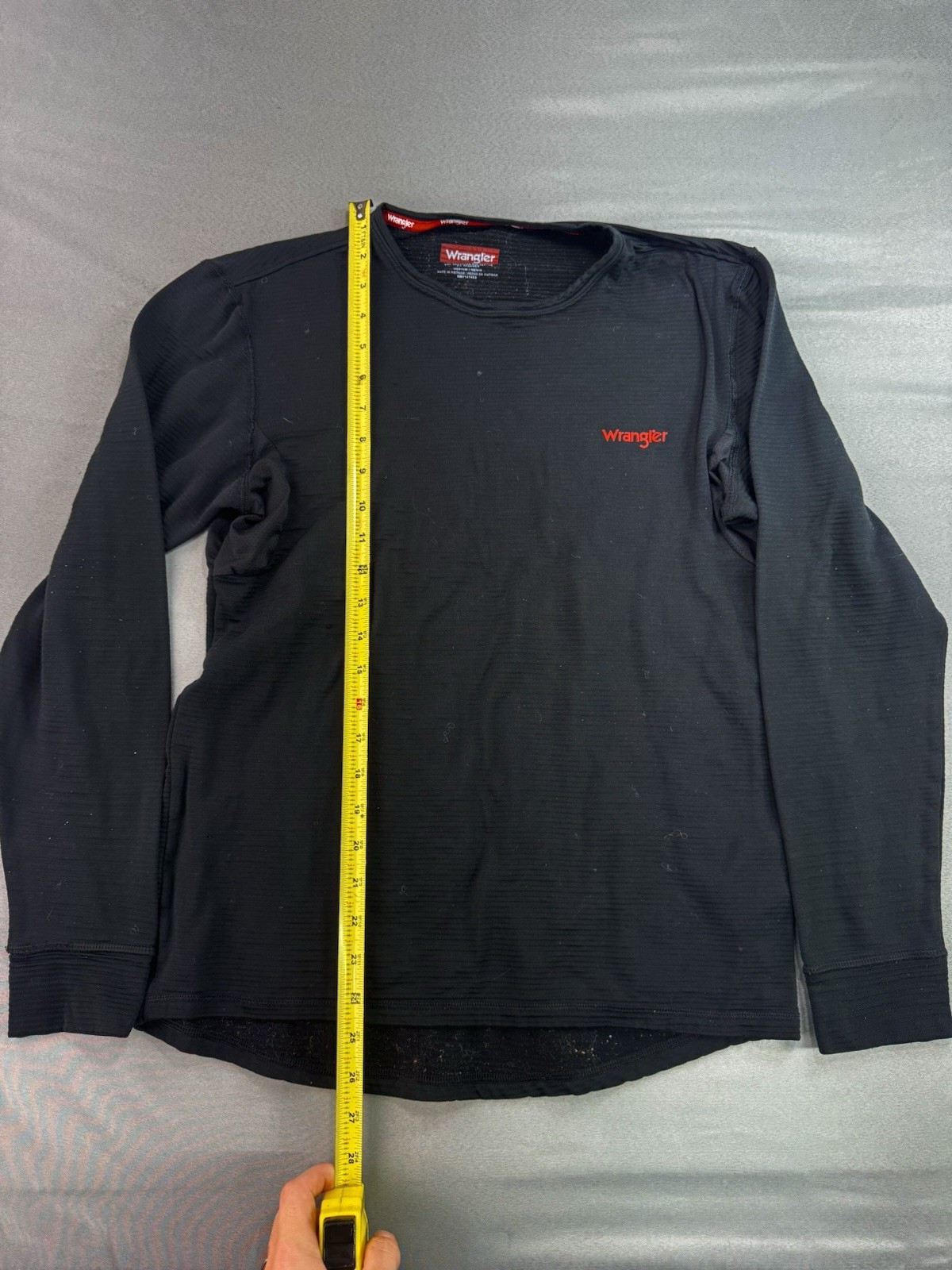 Wrangler Black Knit Long Sleeve Work Shirt Mens Size Medium Stretch gallery
