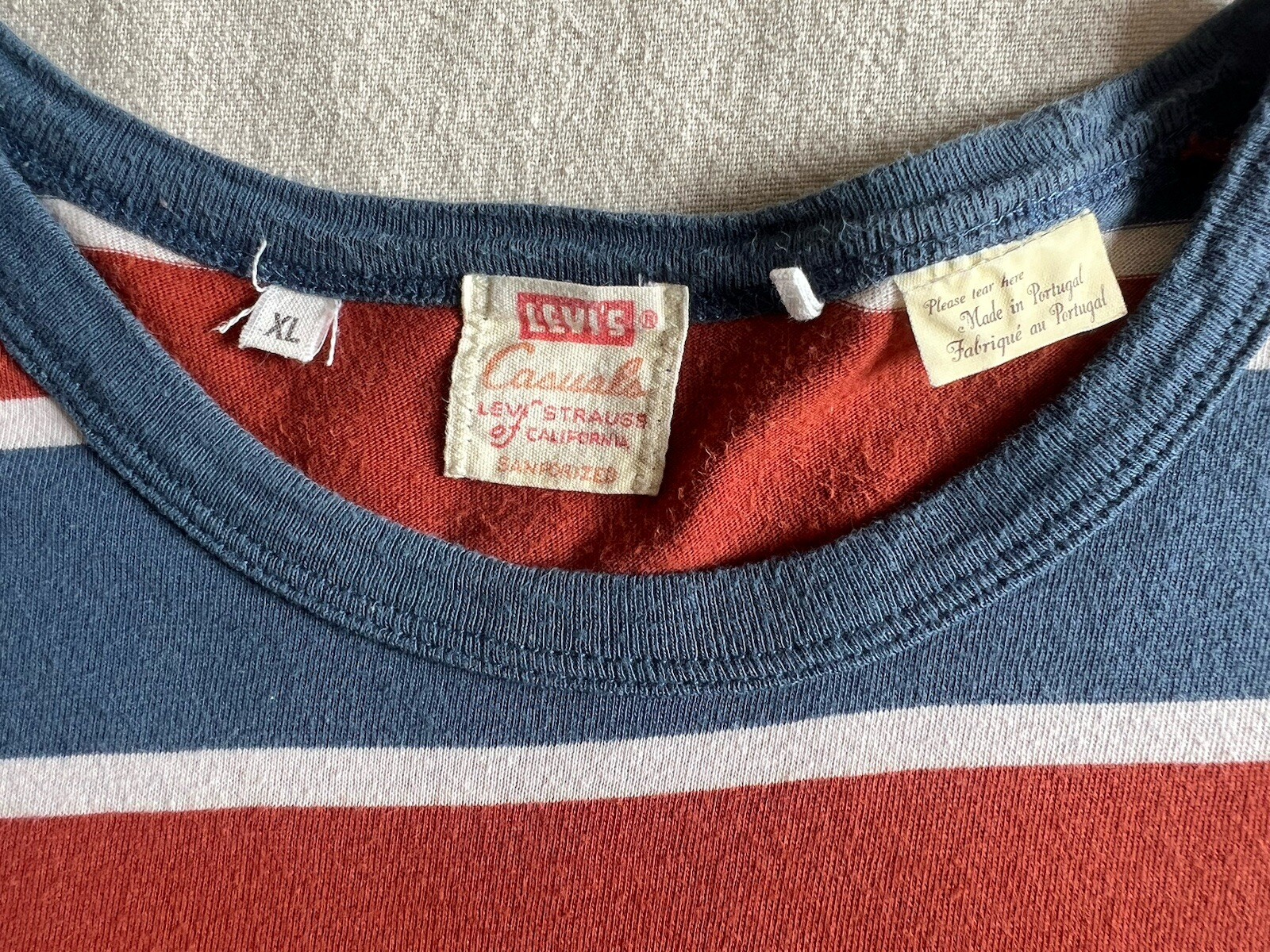 LVC T-Shirt XL Levi’s Vintage Clothing 50s Stripe Sailor Single Stitch 2018 46" gallery
